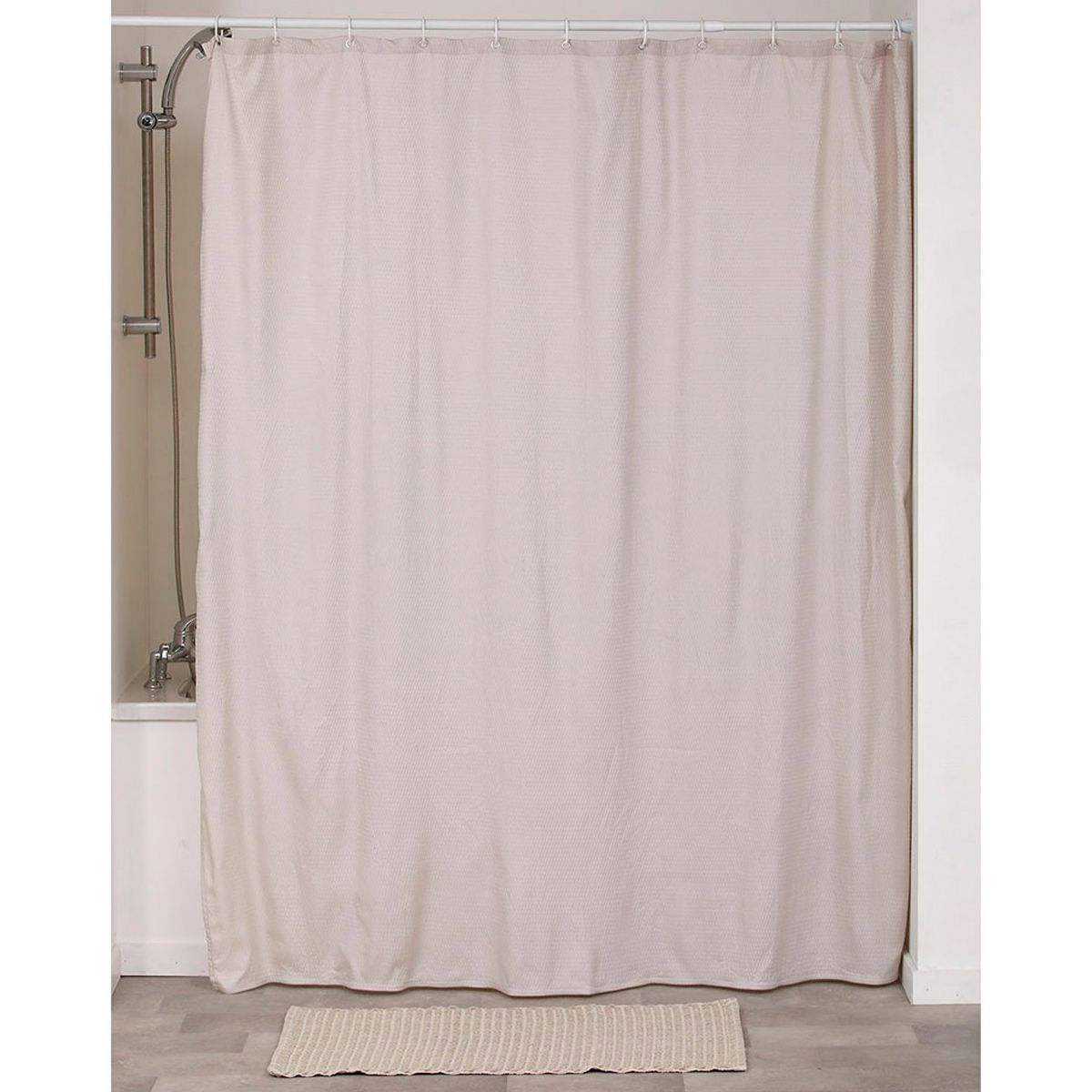 Штора для ванной комнаты Tendance 180х200 см бежевая микрофибра 1212161 Штора для ванной комнаты Tendance 180х200 см бежевая микрофибра 1212161