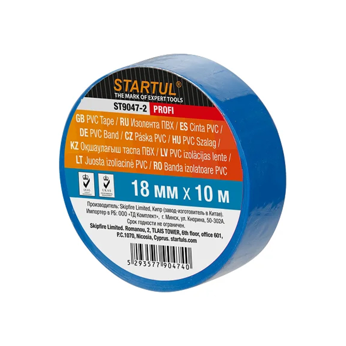 Изолента ПВХ 18ммх10м синяя STARTUL PROFI (ST9047-2), арт.ST9047-2