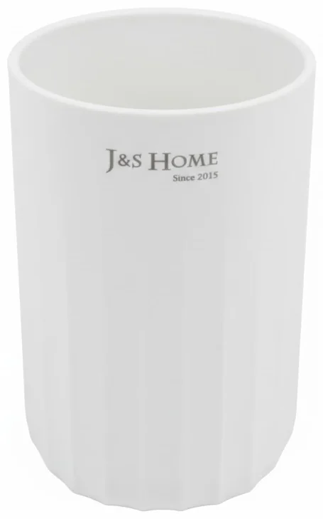 Стакан для ванной комнаты J&S Home Wawe pattern пластик белый JS185181