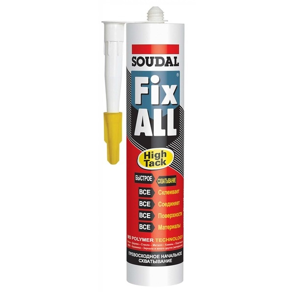 Клей-герметик Fix All НТ белый 290мл 290мл Soudal 119129 Клей-герметик Fix All НТ белый 290мл 290мл Soudal 119129