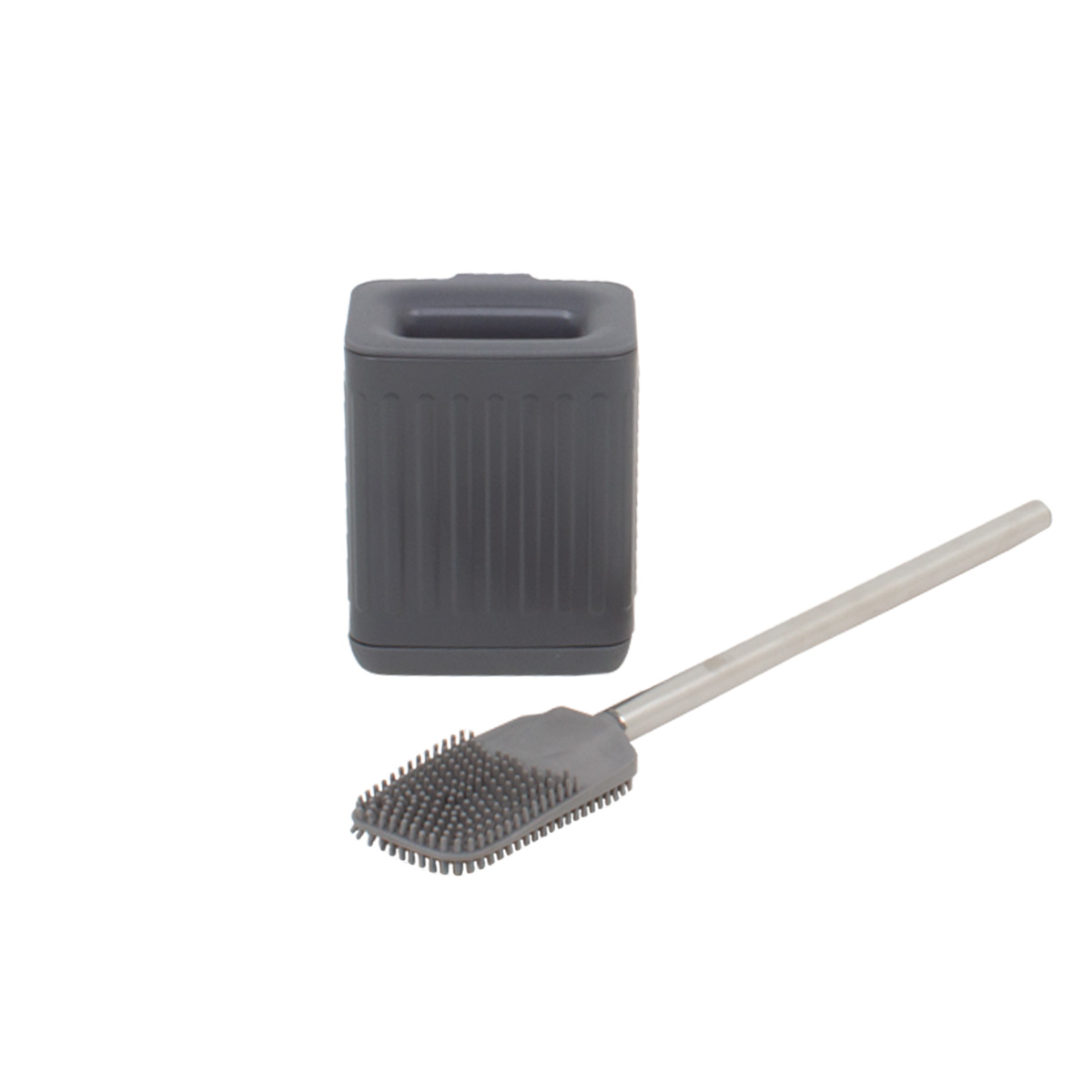 Гарнитур для туалета с силиконовой щеткой FH черный A05-CM1