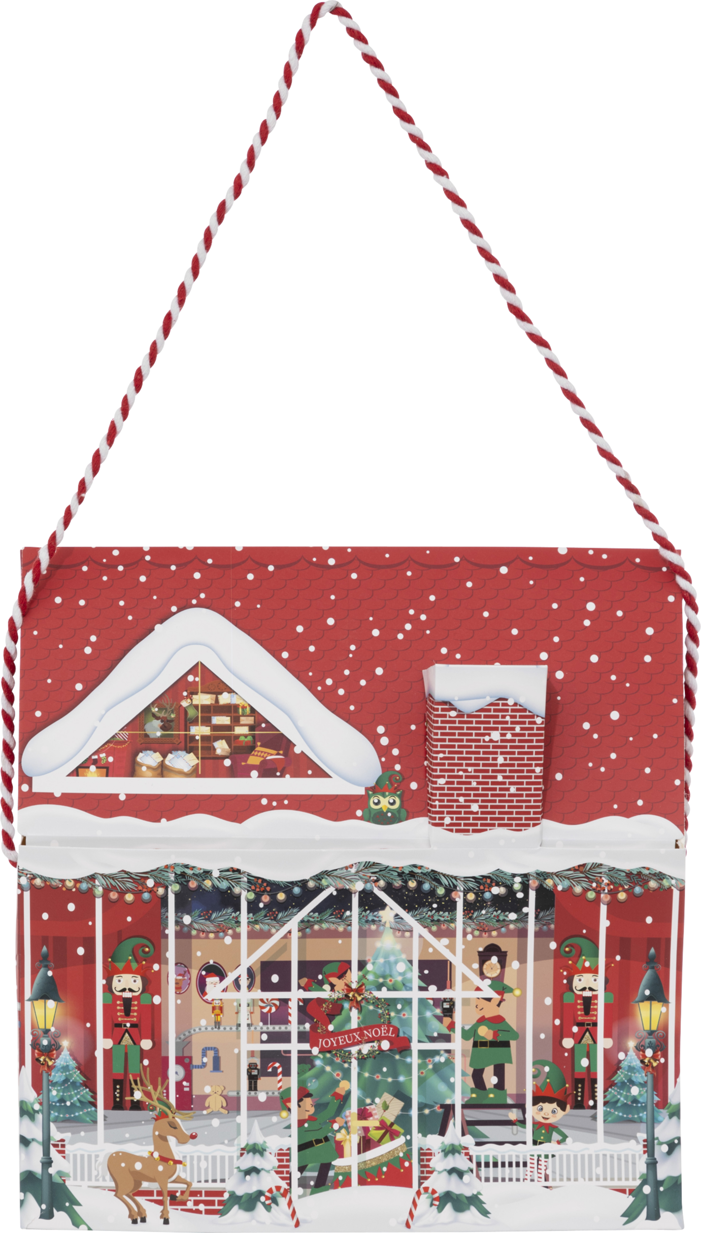 Коробка подарочная Feeric новогодний домик 25х12х25 см 191404