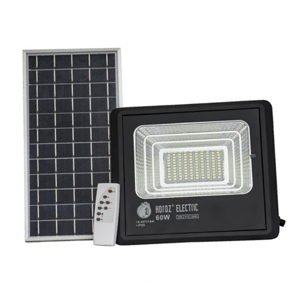 Прожектор светодиодный на солнечной батарее заряжаемый 068-012-0060 60W BLACK 6400K 3.2VDC LED SOLAR