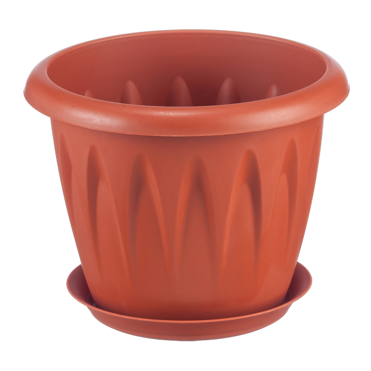 Кашпо IDEA АЛИЦИЯ D200мм 2,6л с поддоном, Терракотовый
