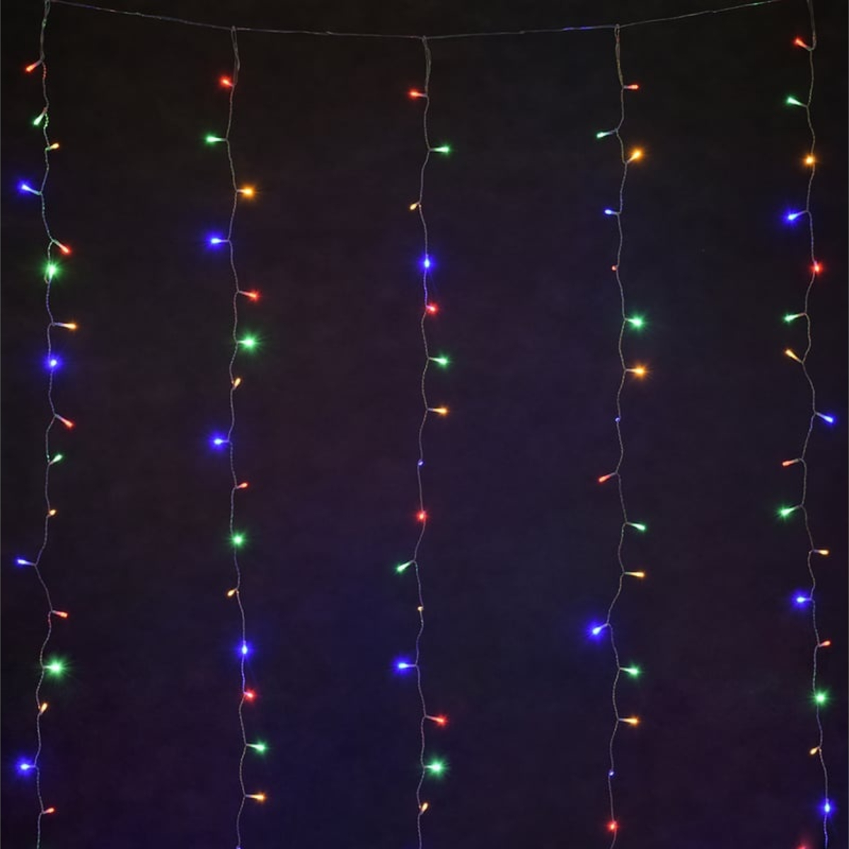 Электрогирлянда VEGAS Занавес 4,5V 96 разноцветных LED ламп  6 нитей, 1,5х1,5 м, 8 режимов, с блоком