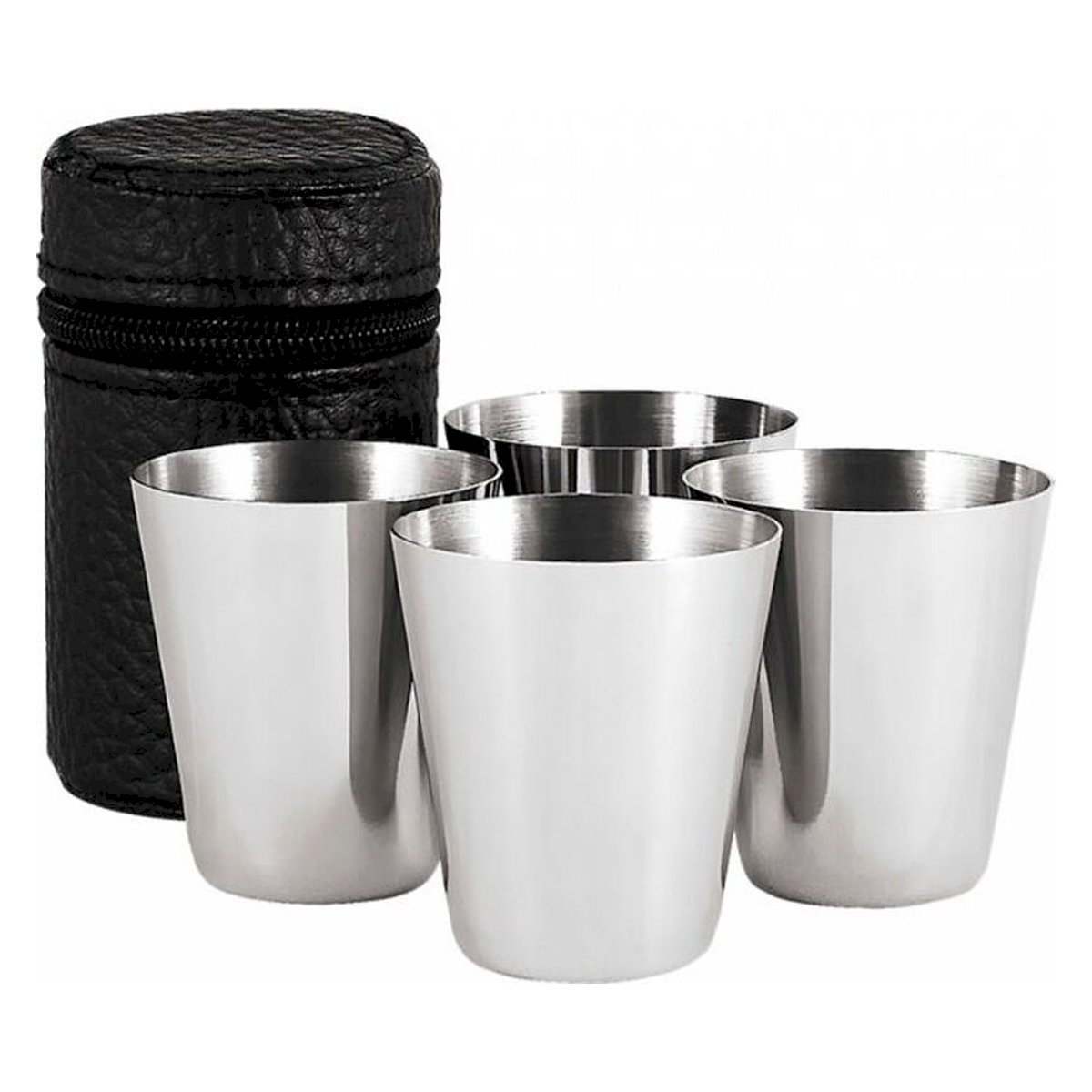 Набор металлических стопок 30 мл 4 шт в чехле PRC