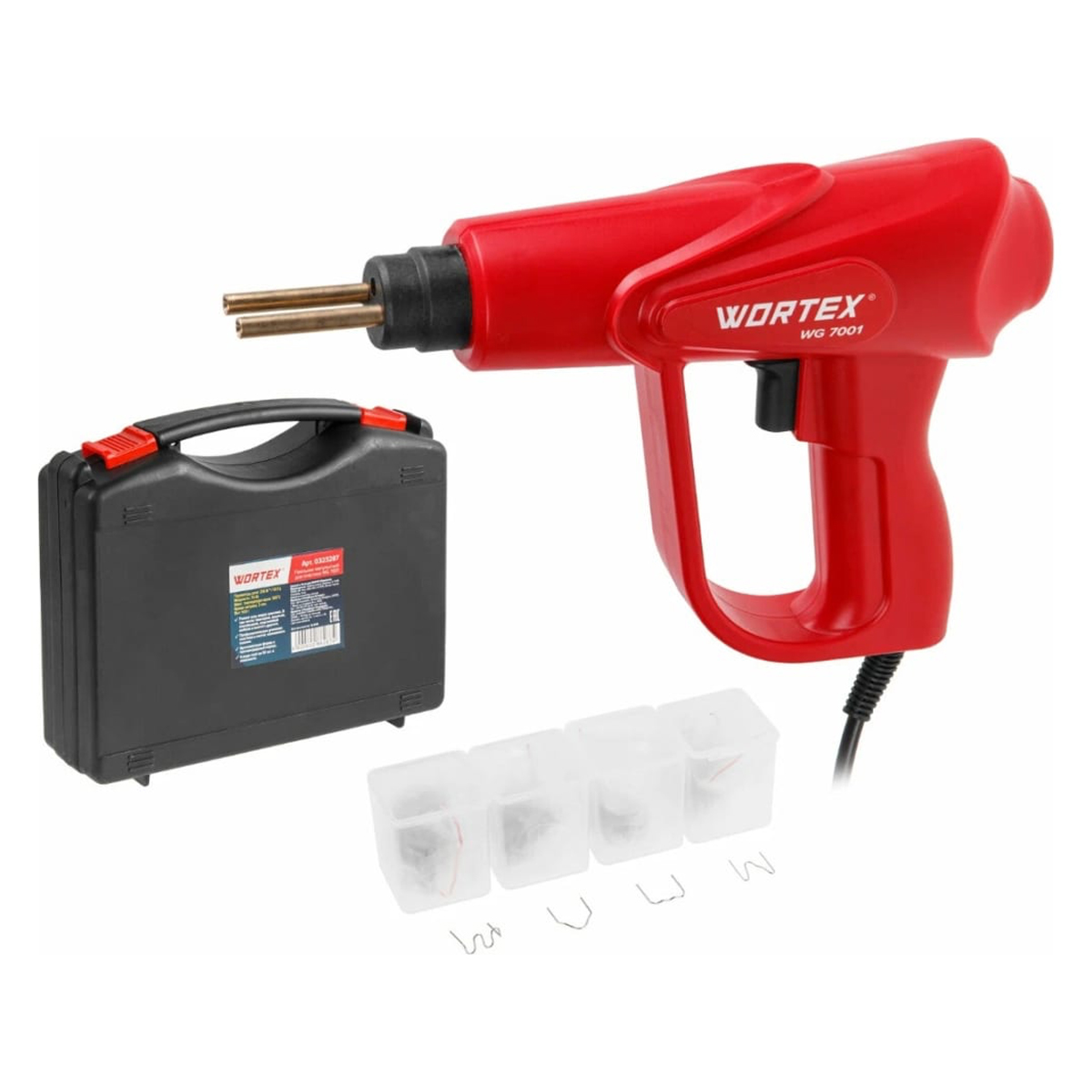 Пистолет для пайки пластика WORTEX WG 7001 в чем. 70 Вт, 300 С, 500 г, арт.0323287