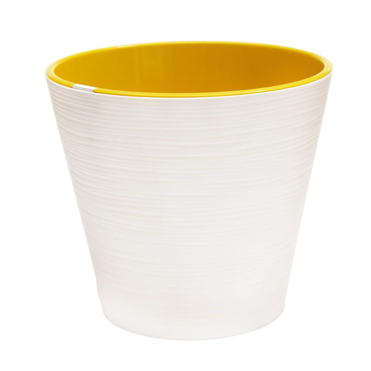 Горшок пластиковый с вкладкой, Конус Белый  д. 17 2,3 л.