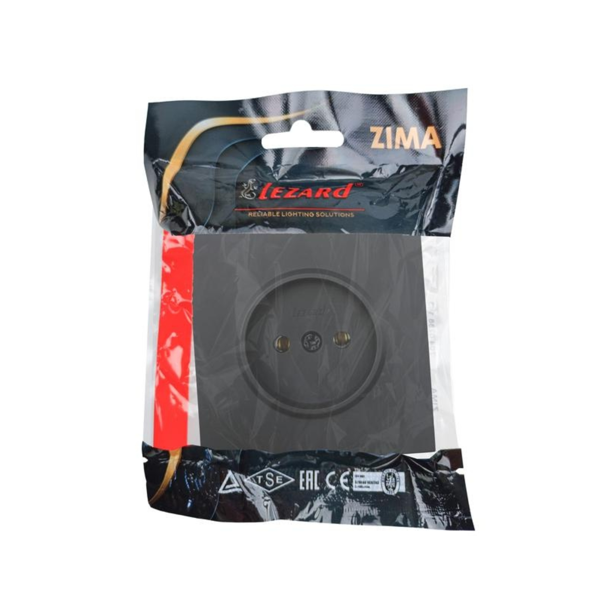 Розетка 704-4288-121BQC ZIMA б/з бакалит черная матовая (механизм)