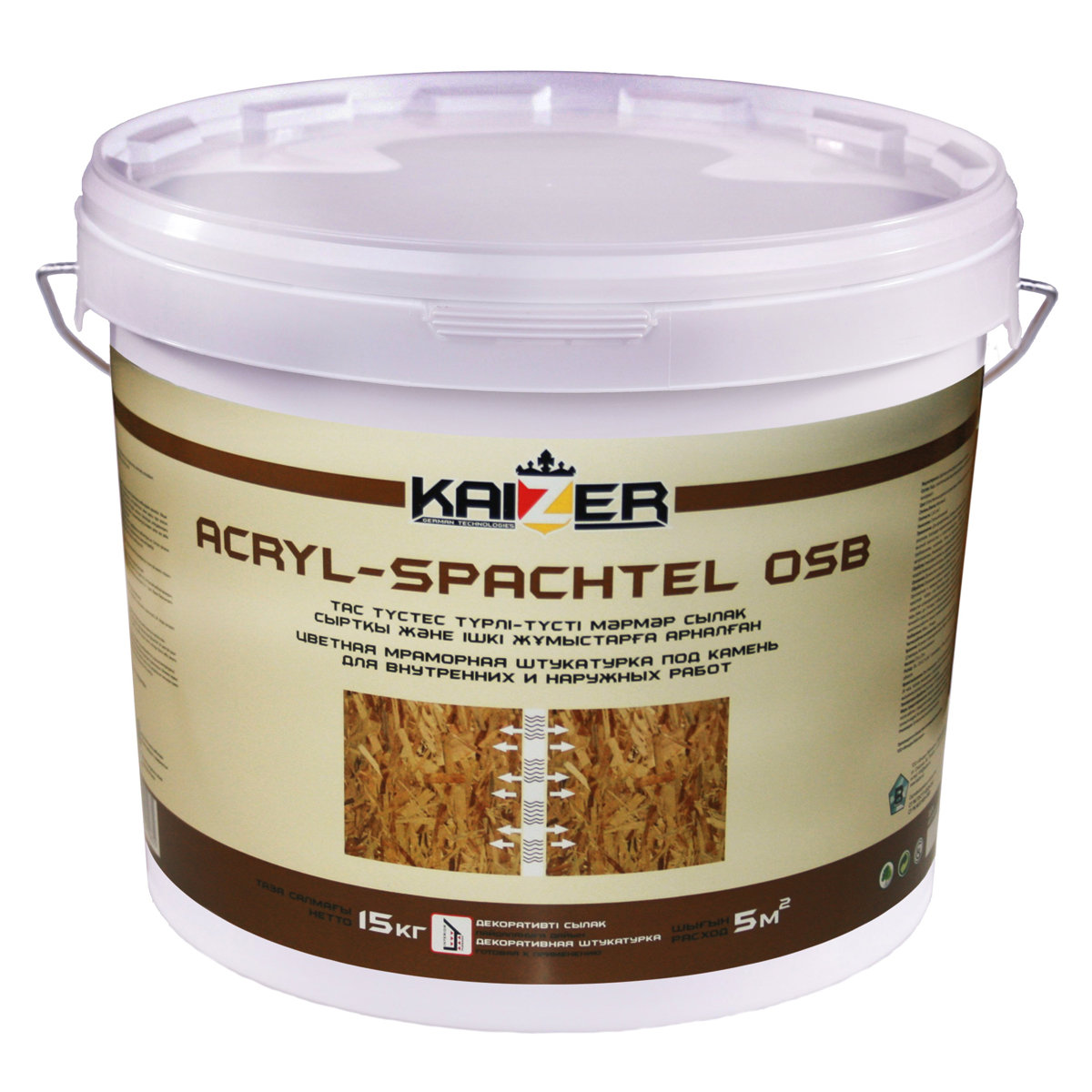 Шпатлёвка акриловая Kaizer по OSB  для вн. и наруж. работ Acryl-Spachtel OSB, 7 кг