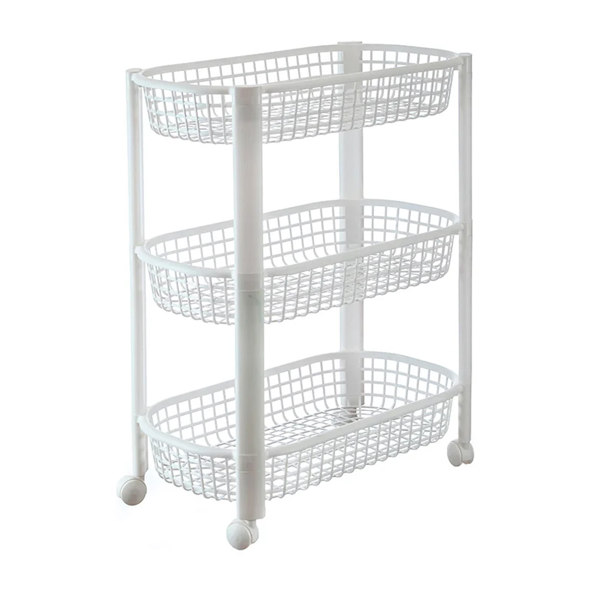 Полка универсальная IDEA на колесах (3 секции) Белый