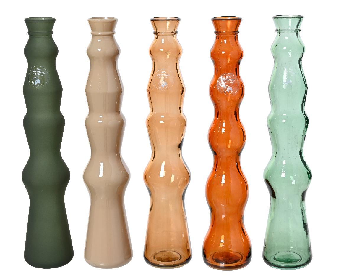 Ваза стекло Колба Н32 см 5 цветов в ассортименте 810085 Kmg