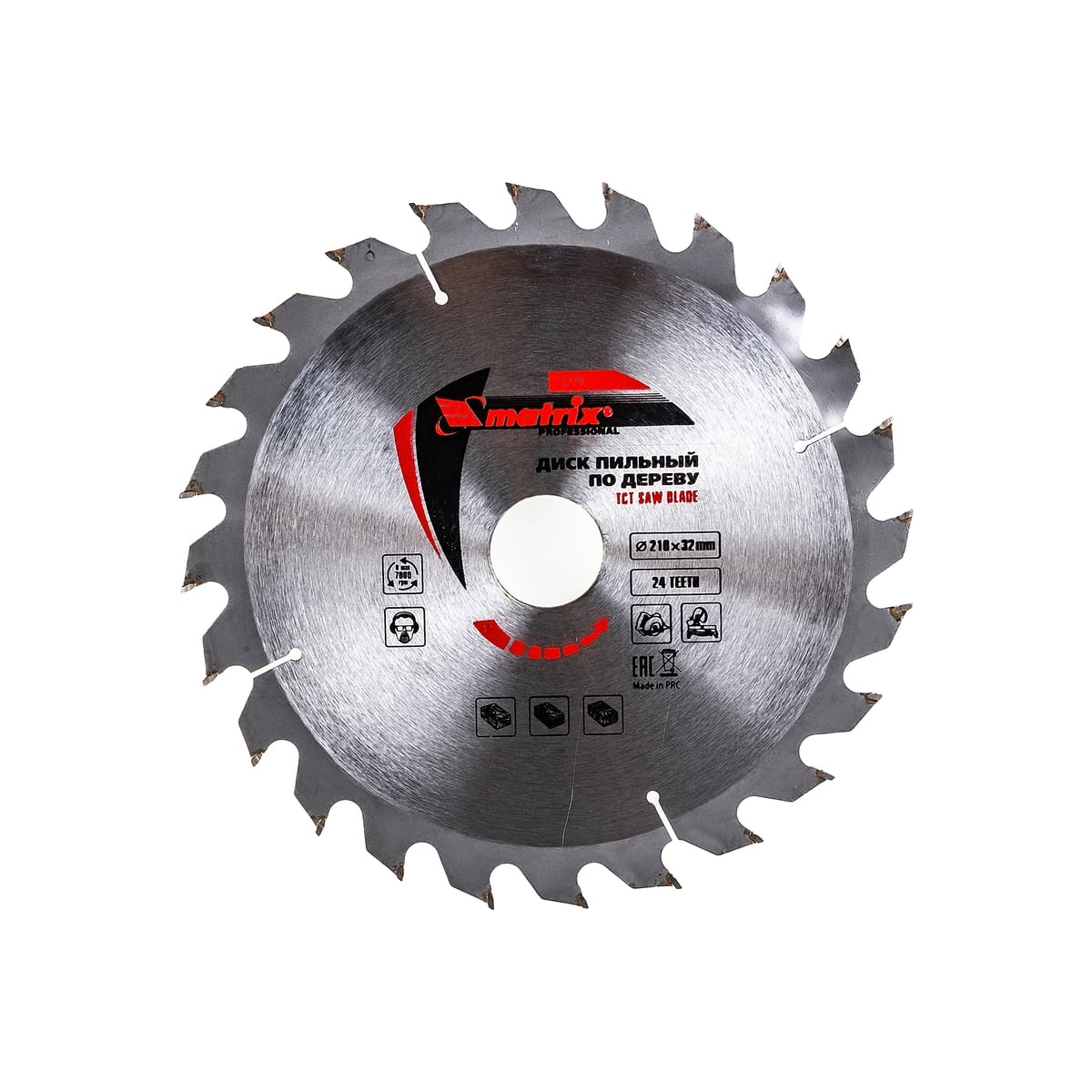 Пильный диск по дереву, 210 х 32мм, 24 зуба + кольцо 30/32// MATRIX  Professional