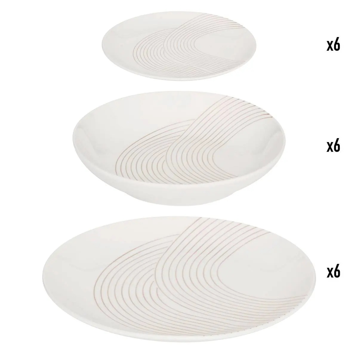 Набор столовой посуды SKY LOUNGE 18 пр фарфор 212313