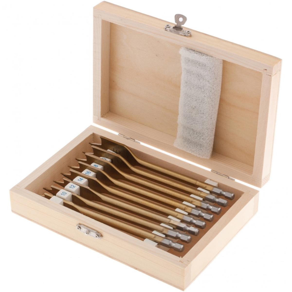 Набор сверл перовых по дереву, 10-12-14-16-18-20-22-25 мм, 8 шт., дерев. кейс//MATRIX