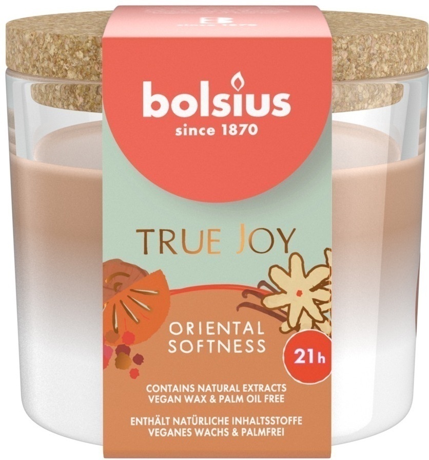Аромасвеча Bolsius в стакане Oriental sofness 66х83 мм 21 ч.с пробковой крышкой