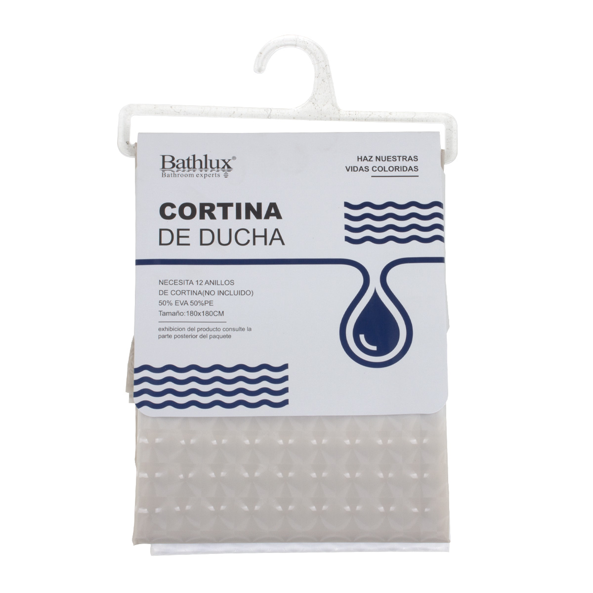 Штора для ванной комнаты Bathlux peva бежевый 60820