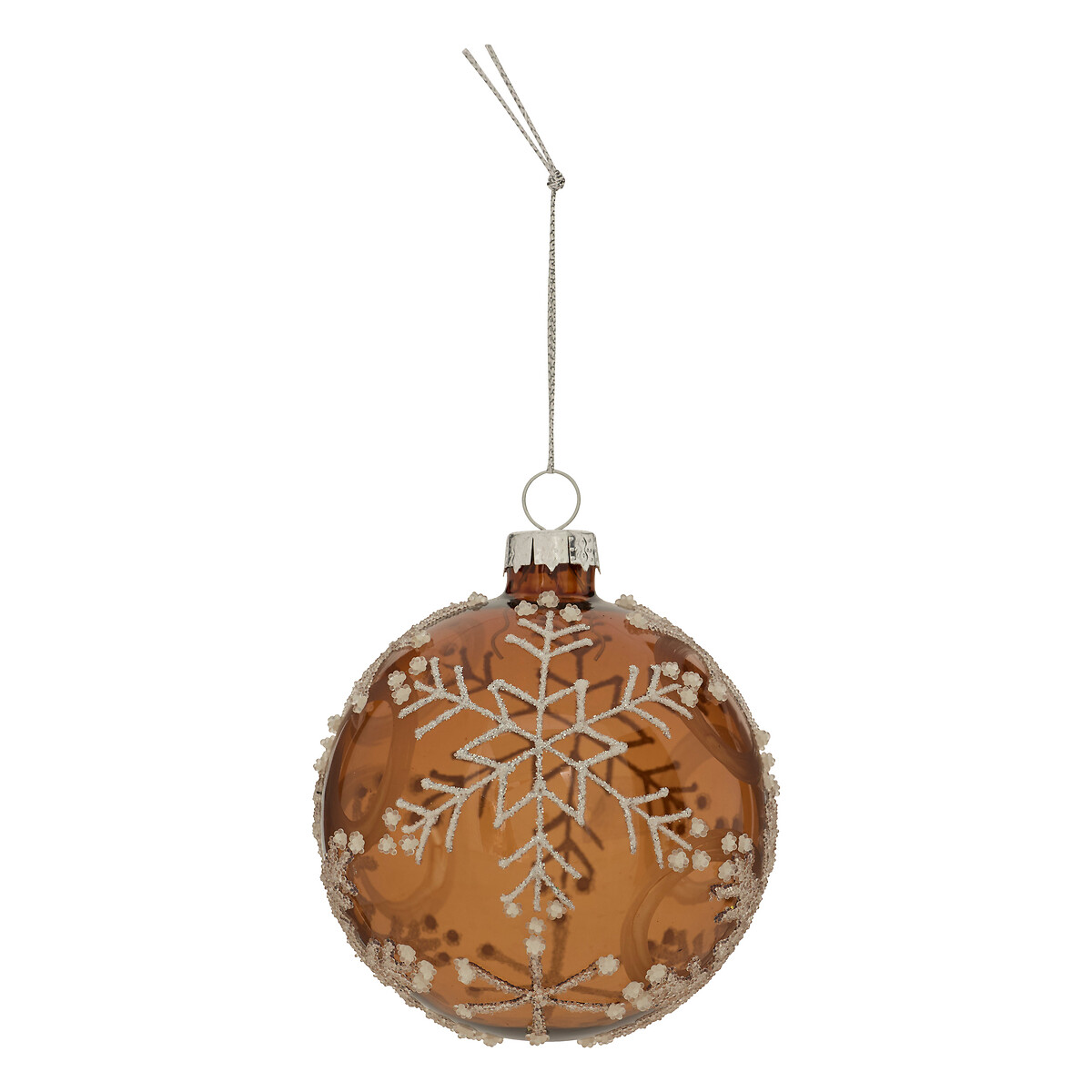 Шар елочный Atmosphera 8 см Снежинки, бронза 207771