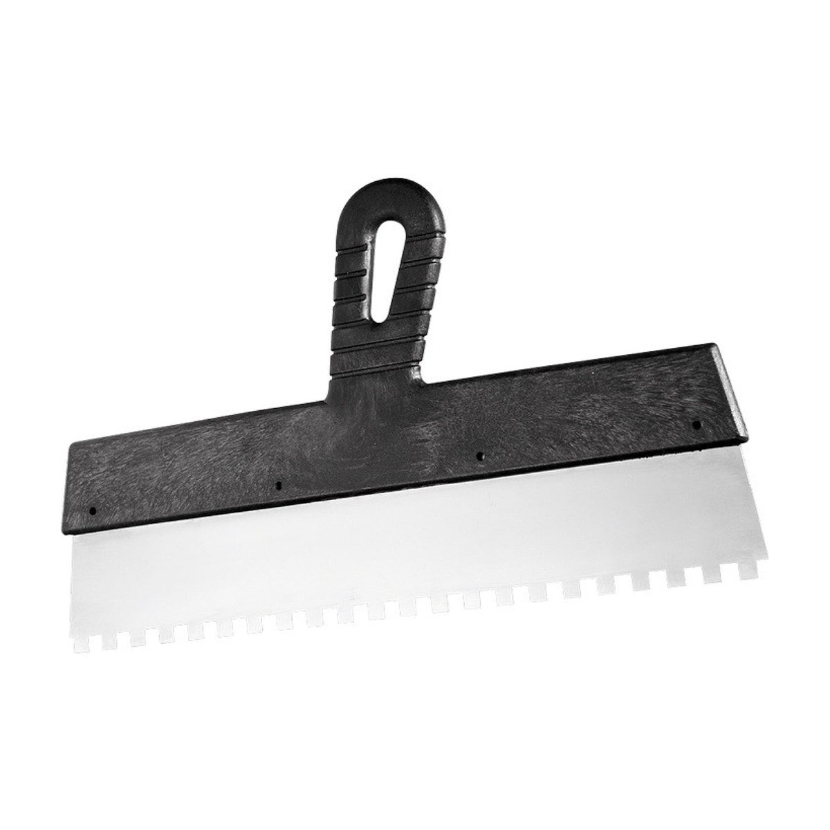 Шпатель из нержавеющей стали, 250 мм, зуб 6х6 мм, пластмассовая ручка// Сибртех