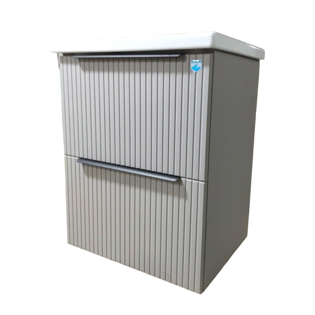 Тумба Style Геометрия Вертикаль X2 60, напольная, 2 ящик, белая