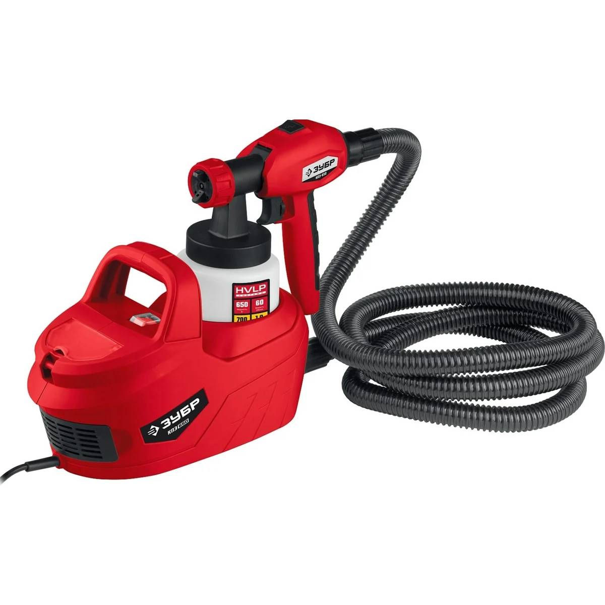 Краскопульт ЗУБР "МАСТЕР" электрический, 650 Вт, HVLP, 0.8 л, краскоперенос 0-7 00 мл/мин, вязкость 