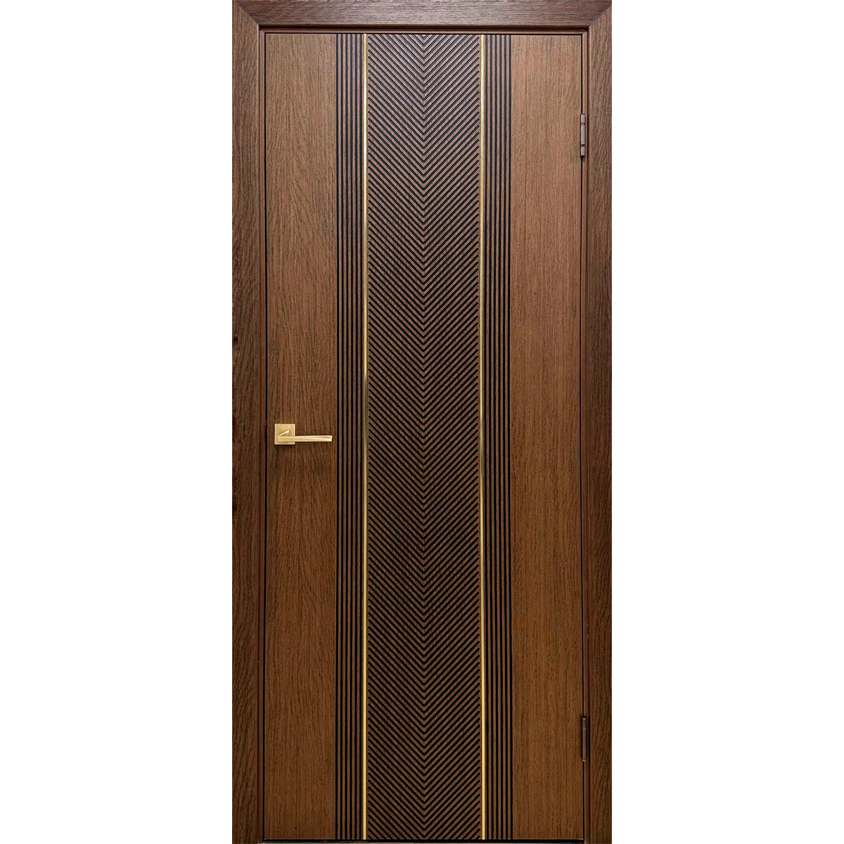 Дверное полотно Синди-6 "текстурированный орех" с золотым молдингом Дверное полотно 2-09 Дверное полотно Синди-6 "текстурированный орех" с золотым молдингом Дверное полотно 2-09