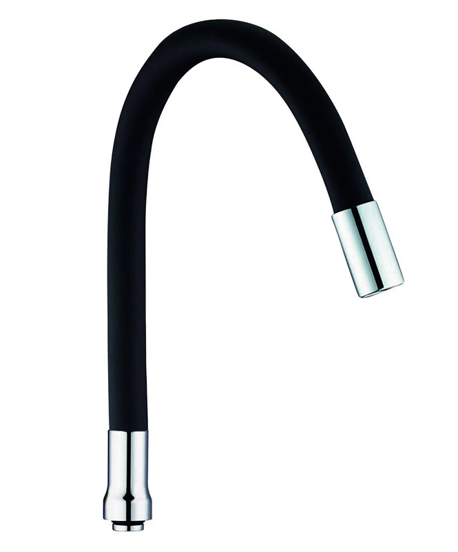 Излив гибкий  для кухонного смесителя силиконовый, черный , MP-У