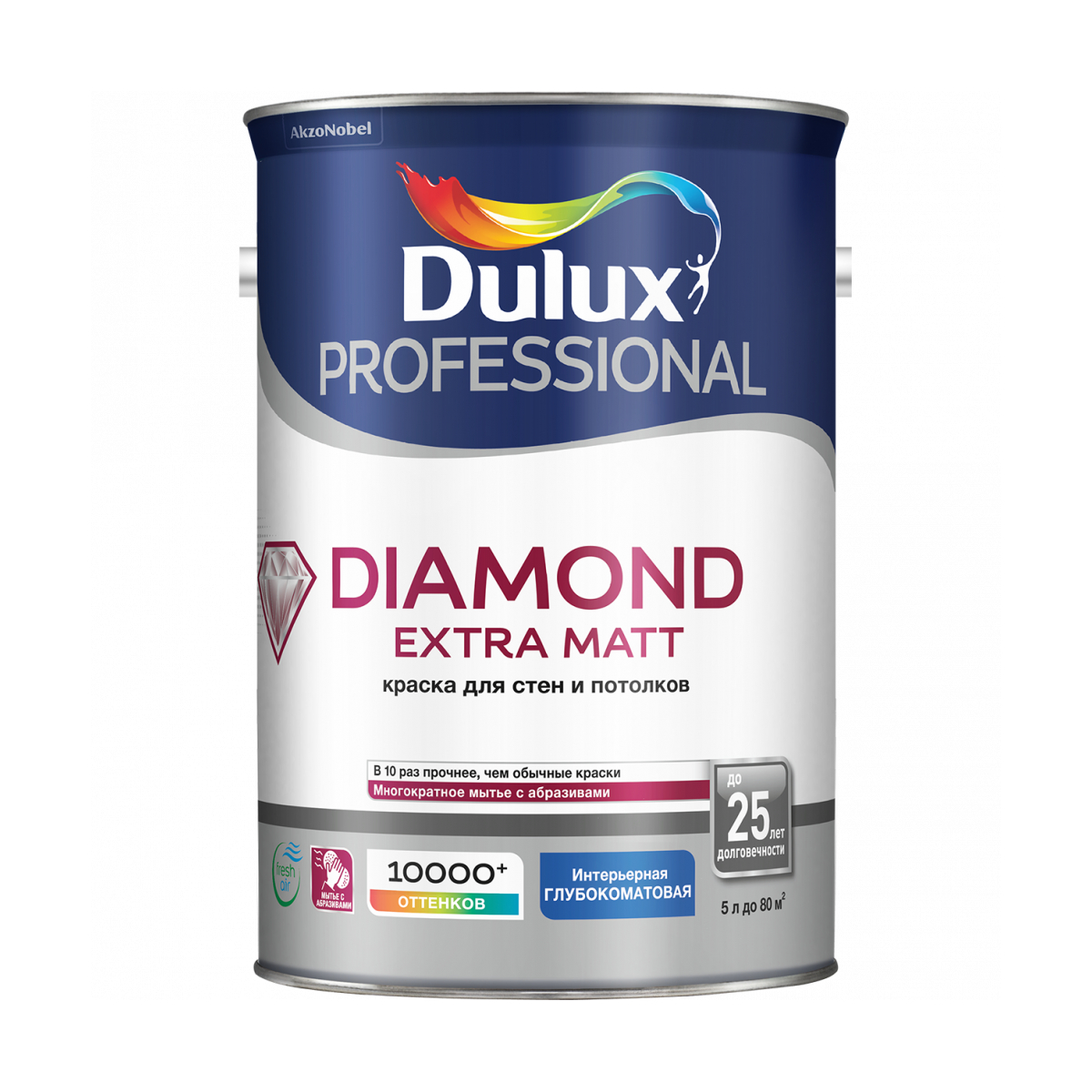 Краска Dulux Professional Diamond Extra Matt глуб/мат BW4,5л Краска Dulux Professional Diamond Extra Matt глуб/мат BW4,5л