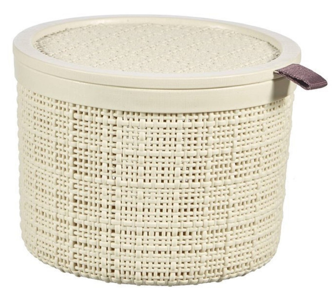 Контейнер Jute для хранения круглый, кремовый