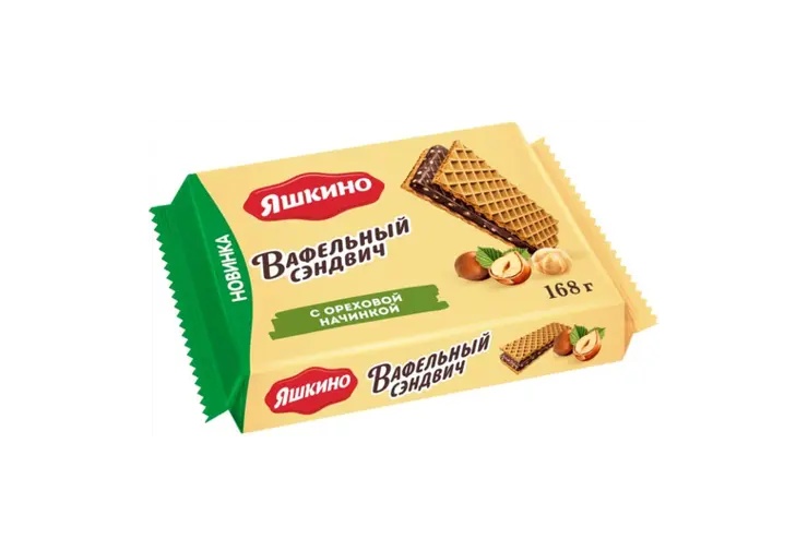 Вафельный сэндвич Яшкино с ореховой начинкой 168г