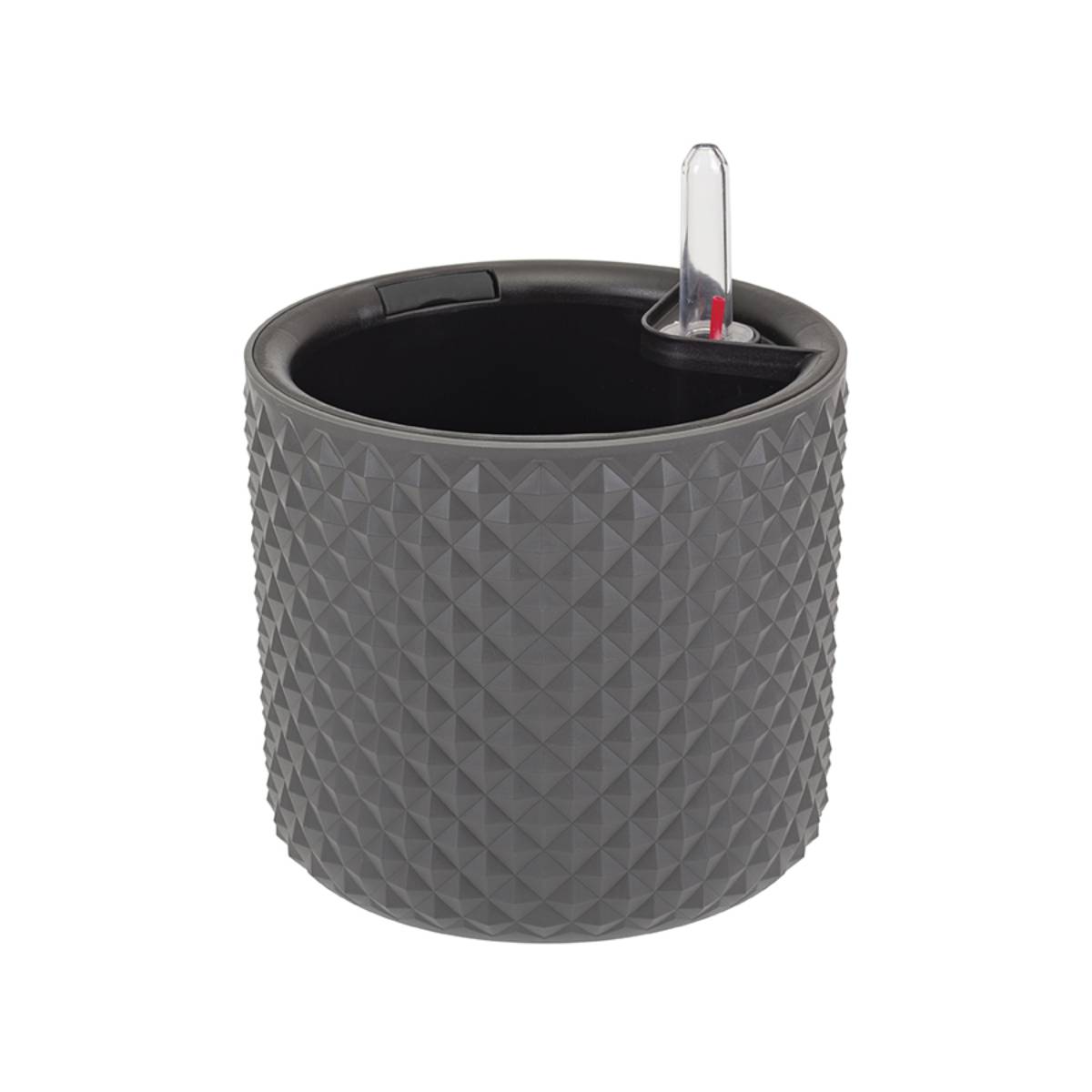 Кашпо IDEA ФАСЕТ D150мм с вставкой и с автополивом Графитовый М 3235