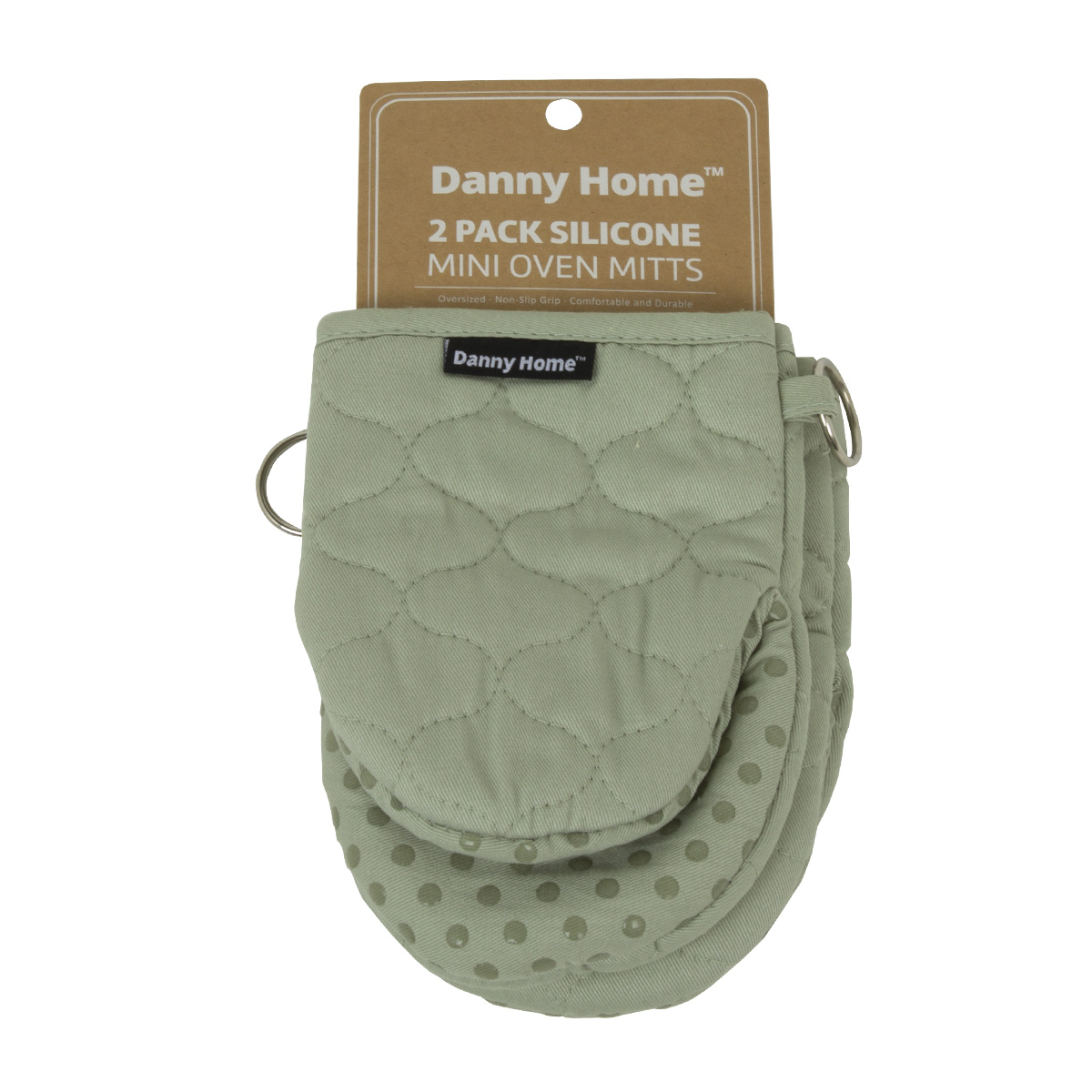 Набор кухонных рукавиц Danny Home 2 шт 25х15 см зеленый KG02-01A