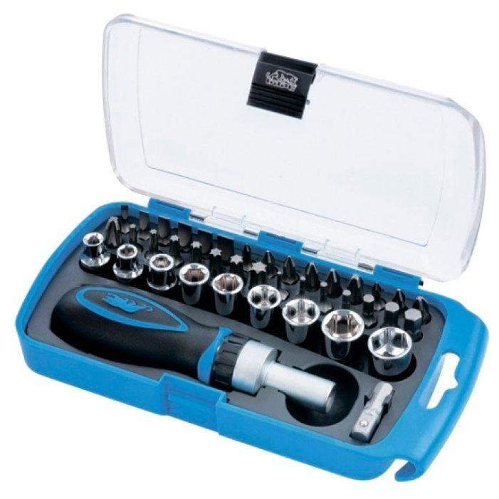 Отвертка реверсивная мини с набором бит и торцевыми головками , 41 шт//БАРС