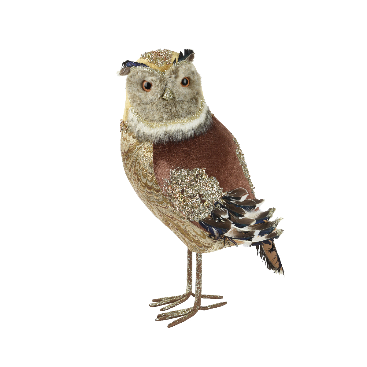 Фигурка декоративная новогодняя Kaemingk Сова коричневая 25 см 519061