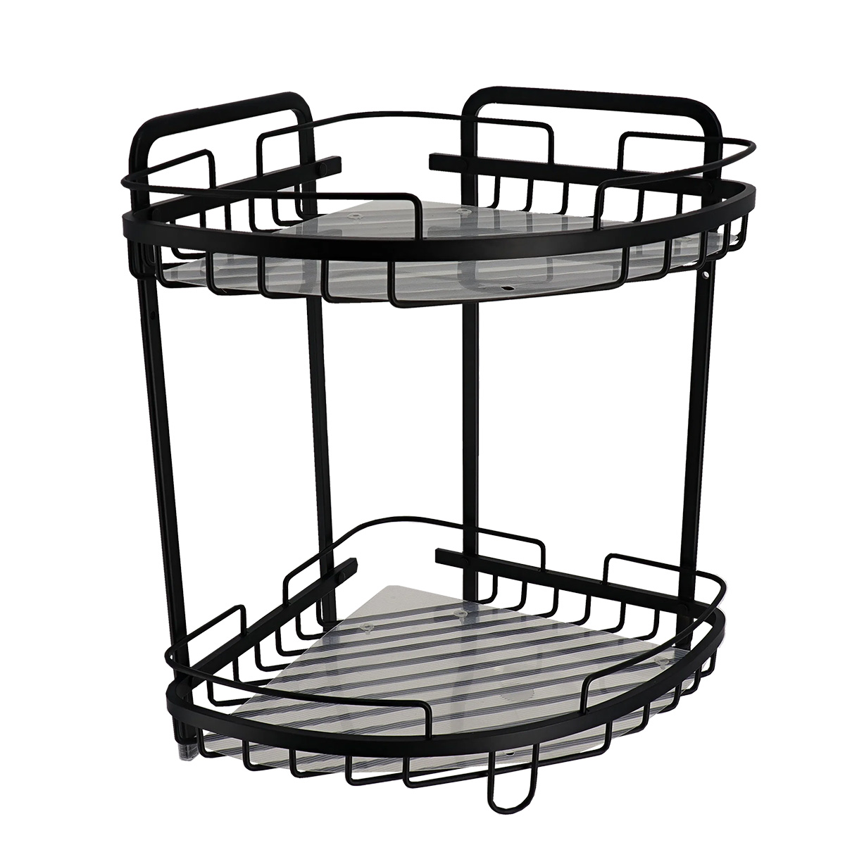 Полка для ванной комнаты Tendance угловая 2х ярусная черная 91009108