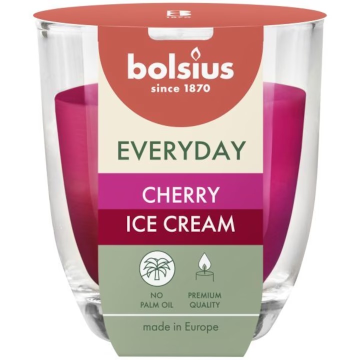 Аромасвеча в стакане Bolsius Everyday 8х7 см Cherry Ice Cream