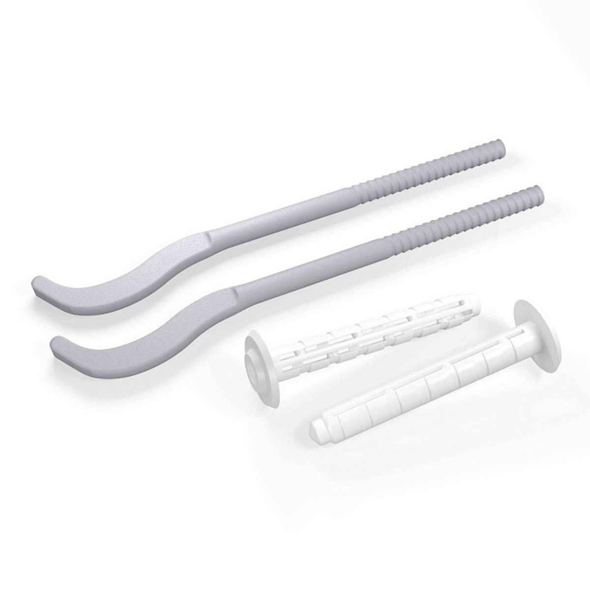 Комплект плоских кронштейнов Royal Thermo с дюбелями 7,2х170мм, серебристые (Новый)