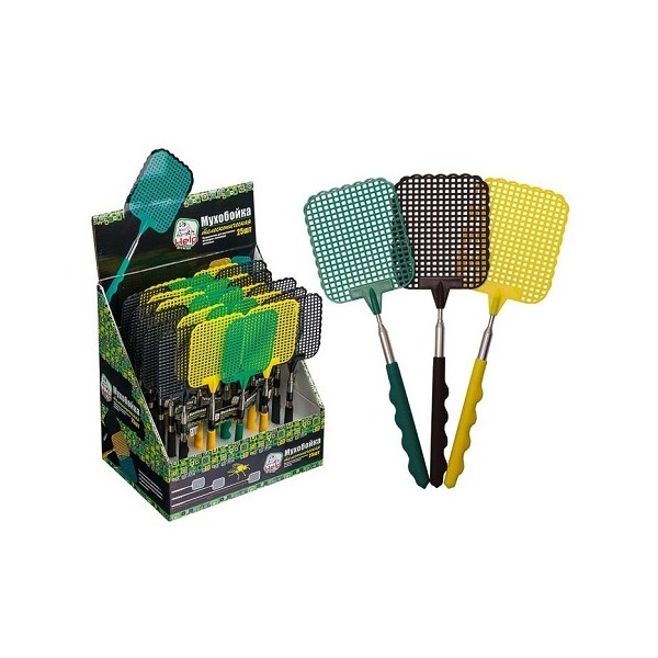 Мухобойка HELP телескопическая 26-70 см (3 цвета в дисплей боксе)