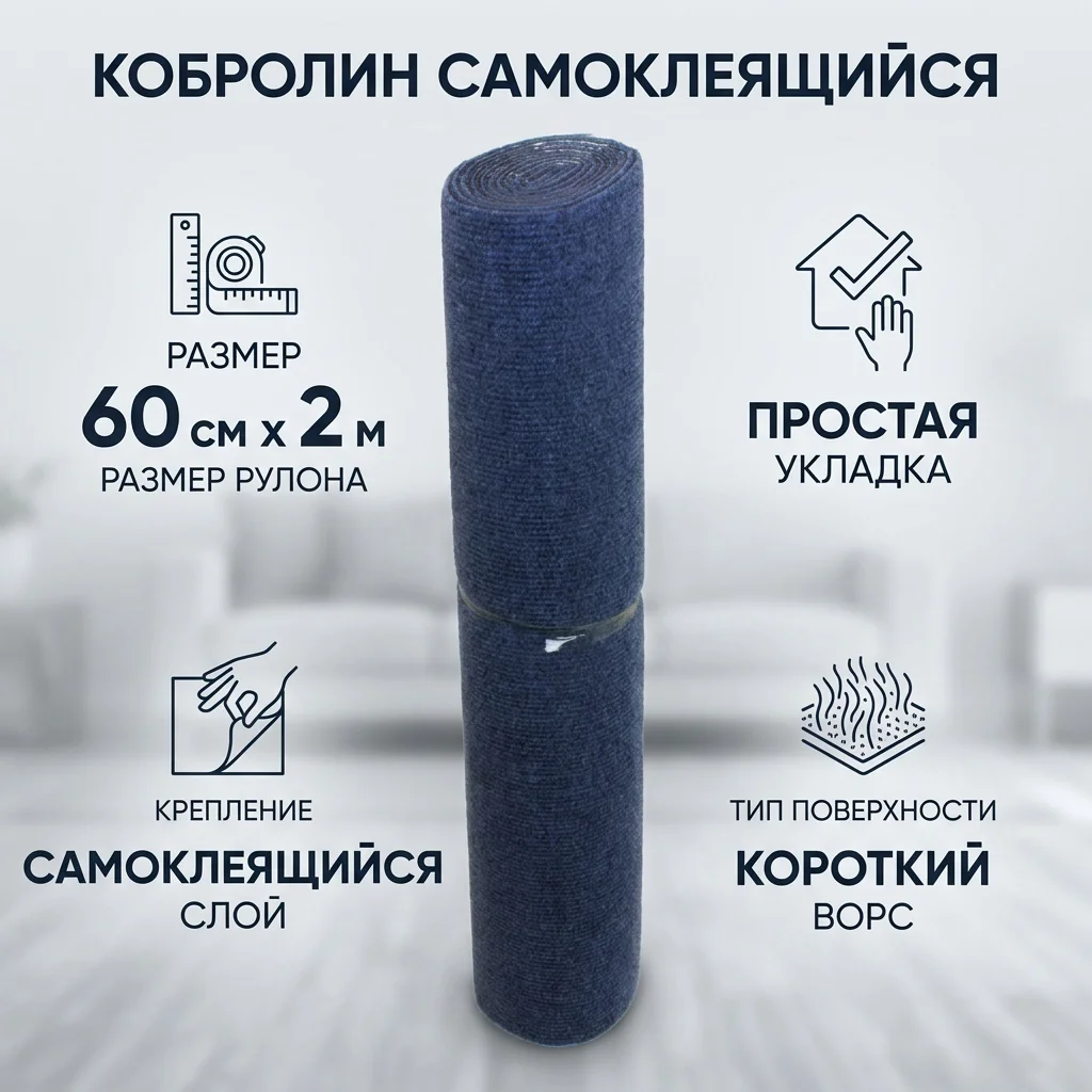 Ковролин светло-серый, 60*200см