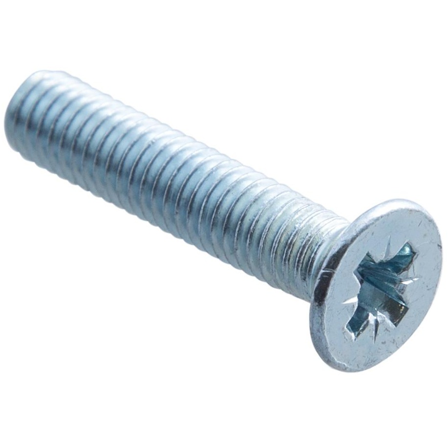 Винты пот. DIN 965 М4x30 с гайк.и шайб. (белый цинк 10 шт)