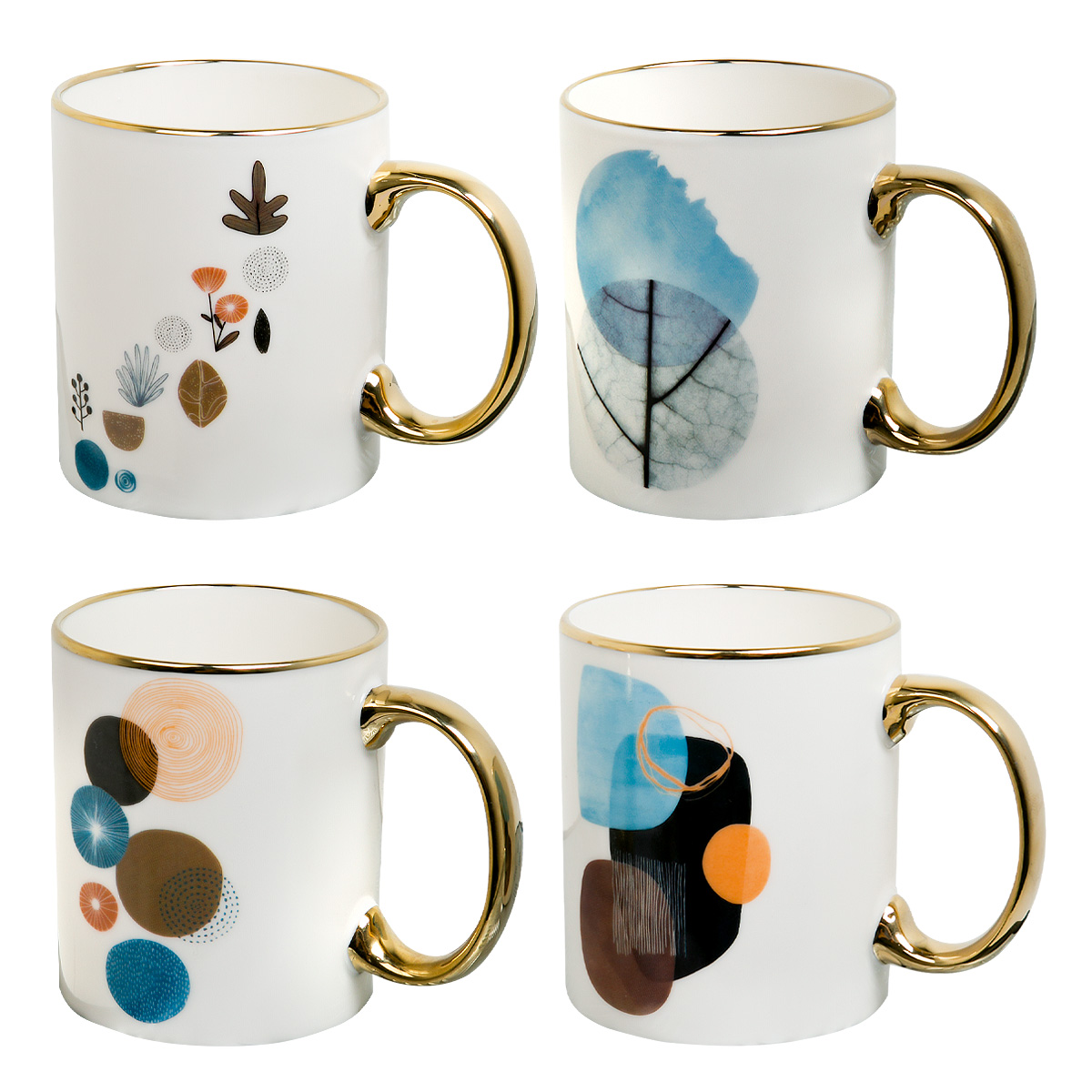 Кружка Winter 350 мл с золотой каймой 4 диз в ассортименте SDM022-3350G PRC