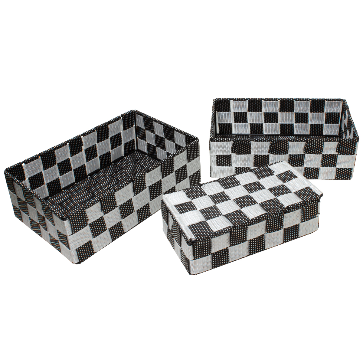 Набор корзин для хранения Sanitary 3 шт бело-черный 0947 CN Набор корзин для хранения Sanitary 3 шт бело-черный 0947 CN
