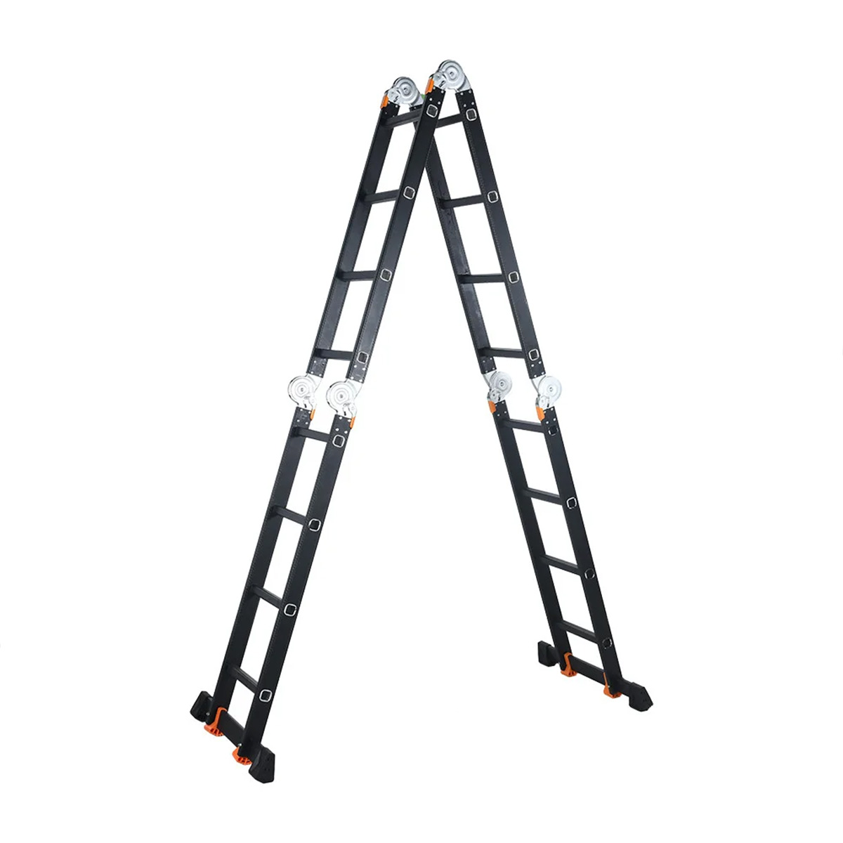 Лестница-трансформер алюминиевая черная 4*4 (KMP404A)