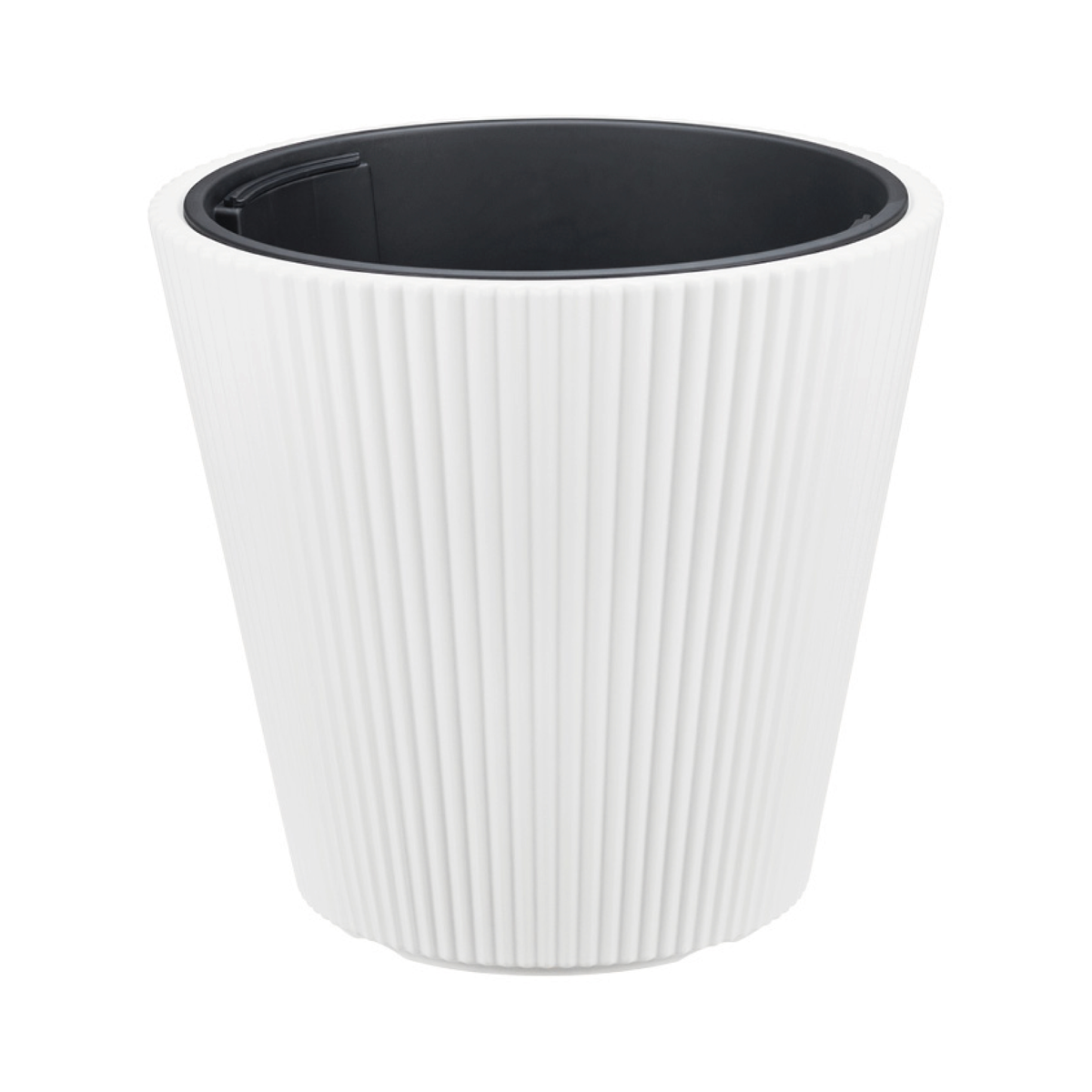 Кашпо СТРИП  D390мм H370 мм 30л со вставкой Белый М 3413