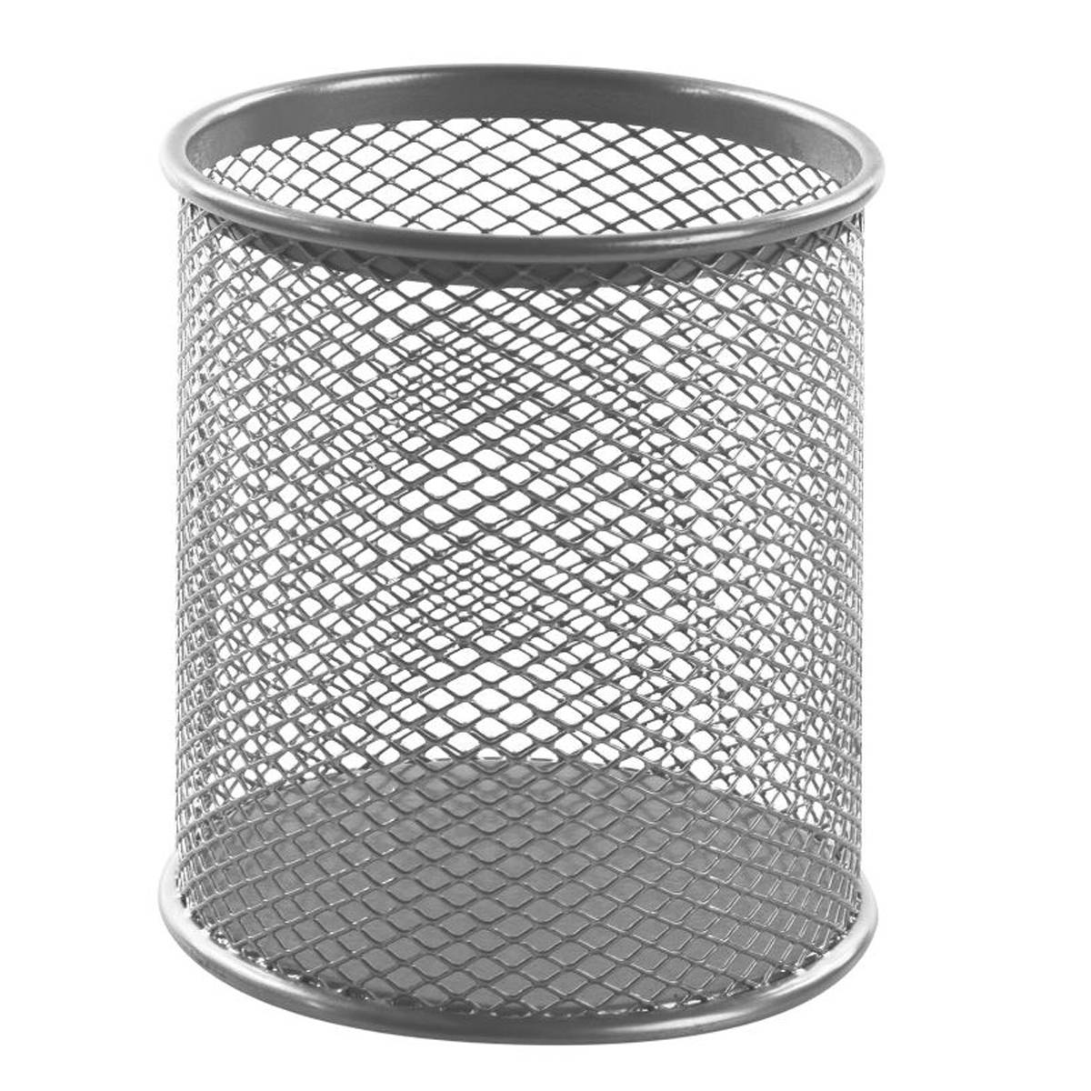 Стакан-подставка СТАММ металлическая круглая серебристая ПС-30852