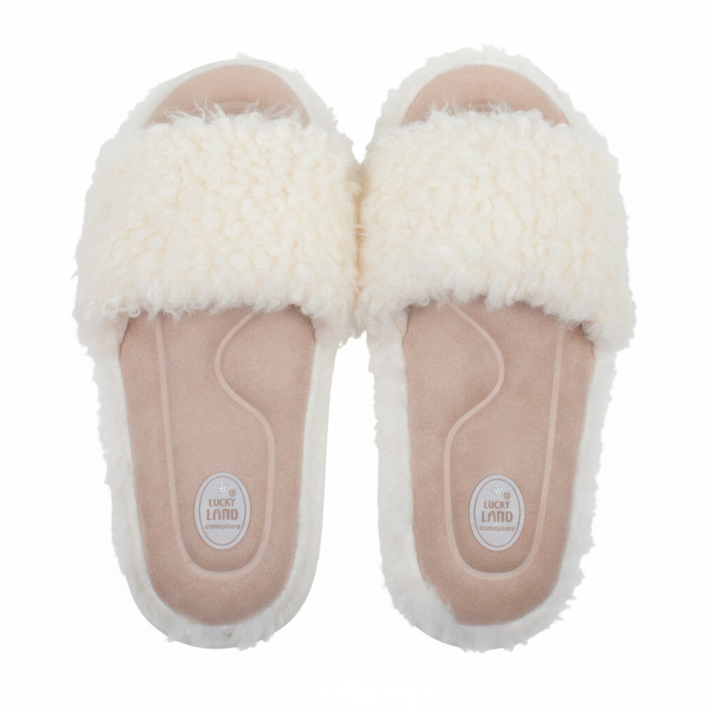 Тапочки LuckyLand домашние женские р-р 36-41 кремовый 5056 W-O-LPVC