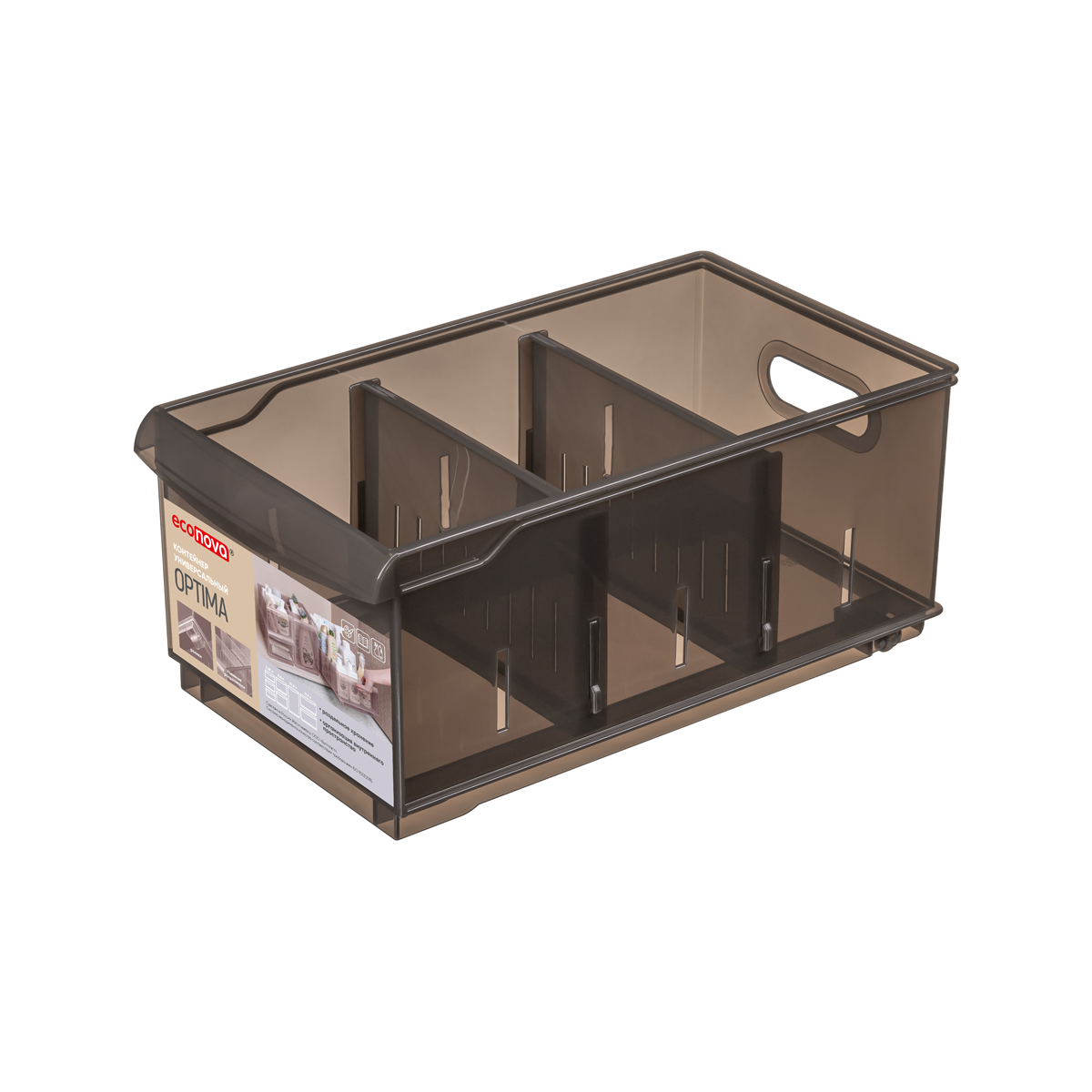 Контейнер универсальный БытПласт Optima коричневый 5,0 л 165х305х129 мм
