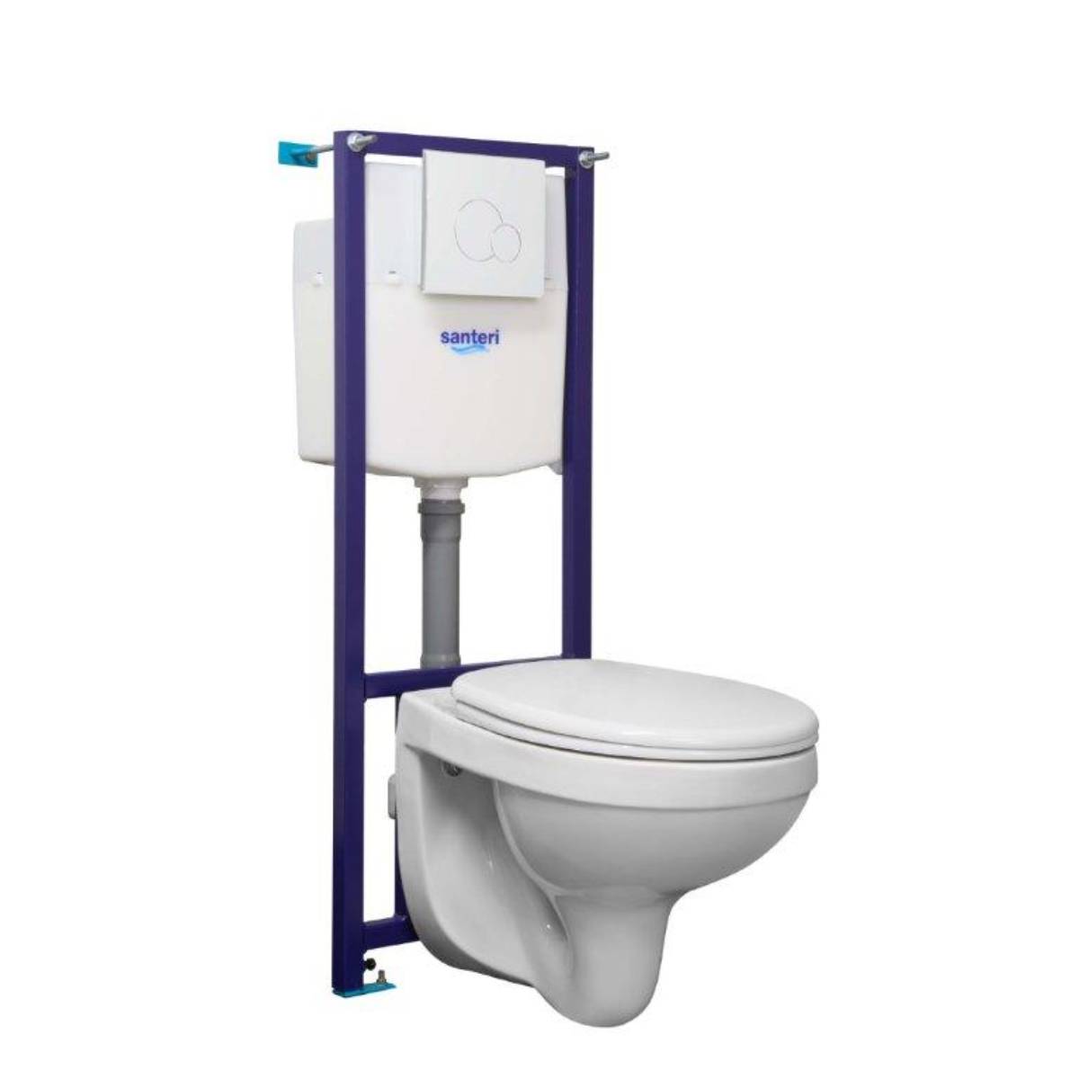 ПЭК АЛЬФА КОМФ подвесной унитаз+инсталяция+кнопка белая+сидение полипропилен SC арт.138164S0000B2