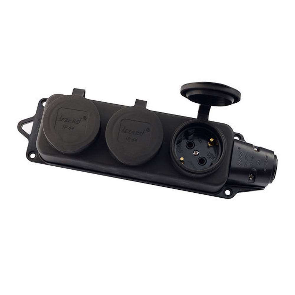 LEZARD 106 0400 0101 Розетка тройная 2Р+РЕ 1*16А