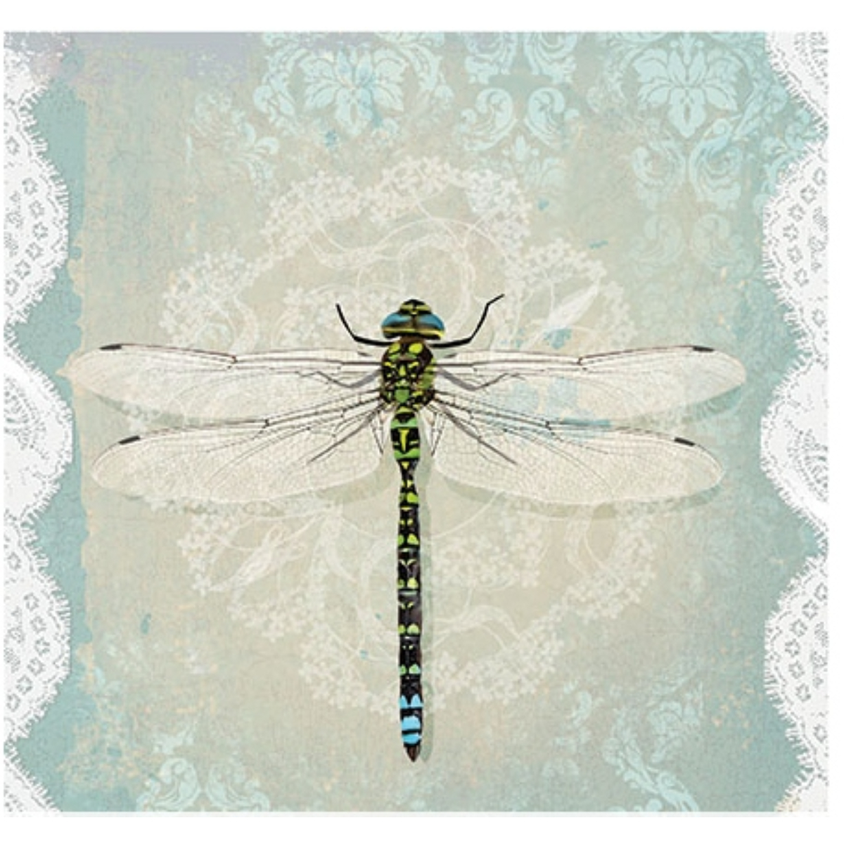 Салфетки бумажные PAW 3-х слойные 33х33 см уп.20 шт Романтическая стрекоза SDL858000